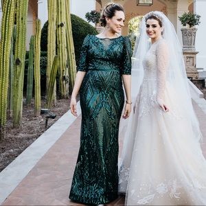 Green sequin Gown